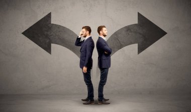 İki seçenek ile işadamı