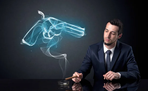 Businessman smoking concept — Stock Photo, Image