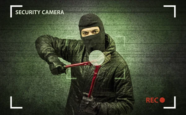 Burglar in action. — Stock Photo, Image