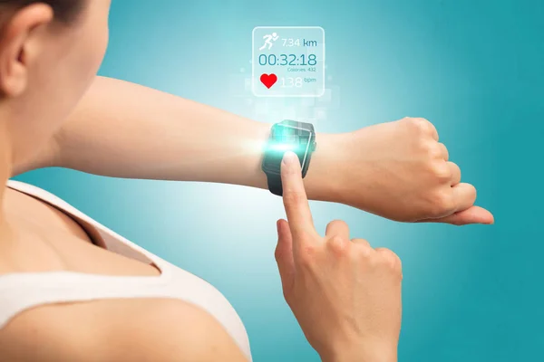 Concetto di smartwatch mano — Foto Stock