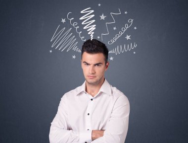 İşadamı karalamalar ile