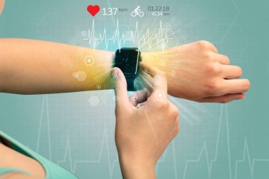 Döngüsü ve smartwatch kavramı.