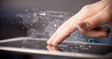 Tablet grafiklerle dokunmadan parmak