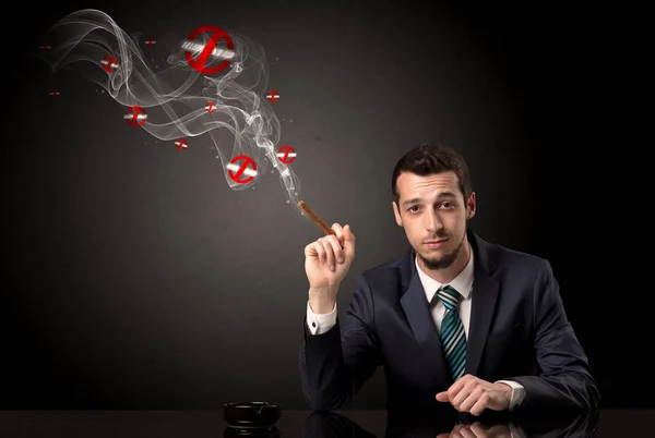 Businessman smoking concept — Stock Photo, Image