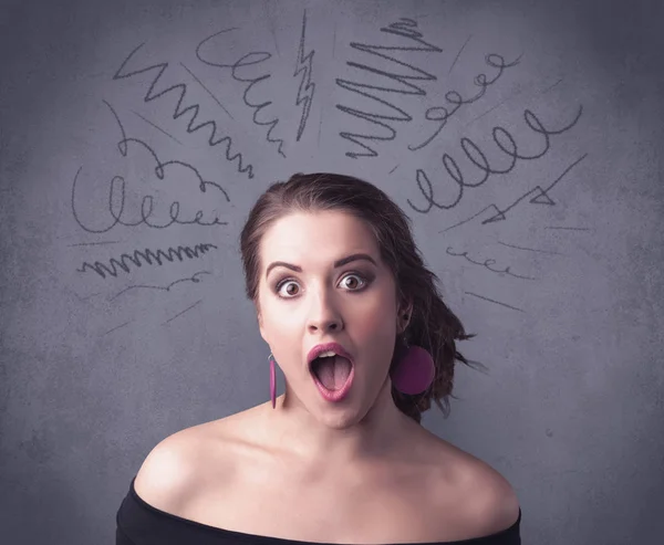 Menina com expressão facial engraçada — Fotografia de Stock