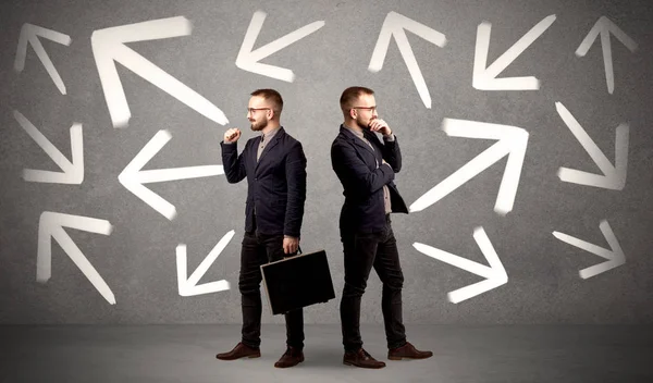 Businessman with two choices — Stock Photo, Image