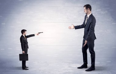 Dev işadamı çekim küçük iş adamı