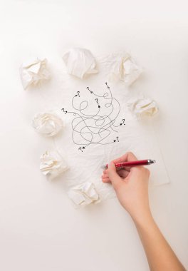 El buruşuk kağıt yazma