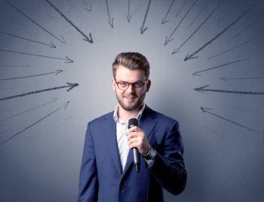 İşadamı holding mikrofon