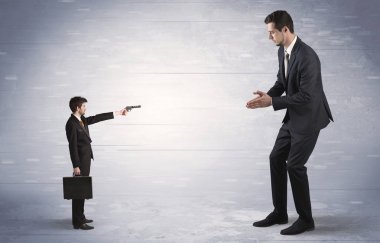 Dev işadamı çekim küçük iş adamı