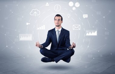 Veri dolaşımı kavramı ile işadamı havalanır