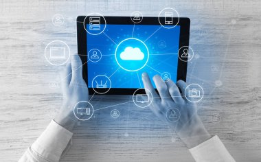 El tablet sistemi kavramı Merkezi bulut ile kullanma