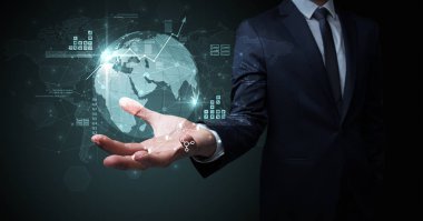 Küresel Internet kavramı işadamı ile kullanma