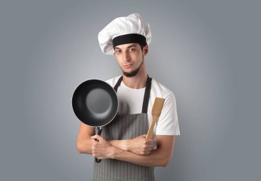 Cook mutfak aletleri ve boş duvar kağıdı