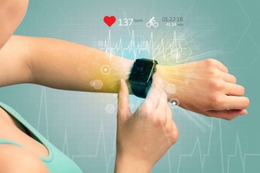 Döngüsü ve smartwatch kavramı.