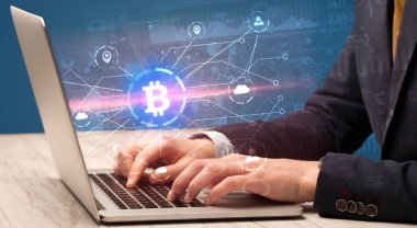 Küresel bitcoin Döviz Kuru kavram kontrol el