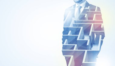 Ayakta ve labirent ile düşünme işadamı