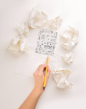 El buruşuk kağıt yazma