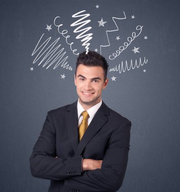 İşadamı karalamalar ile 