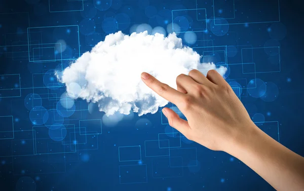 Ruka se dotýká cloud — Stock fotografie