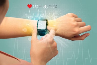 Döngüsü ve smartwatch kavramı.