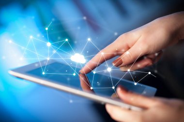 Tablet bulut kavramı ile dokunmadan parmak