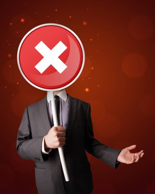 Tutan işadamı x işareti 