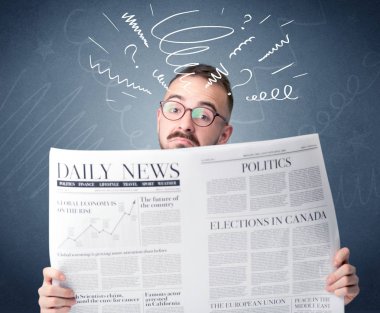 İşadamı gazete kavramı okuma