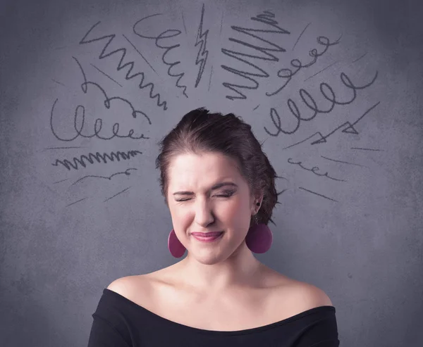 Chica con expresión facial divertida — Foto de Stock