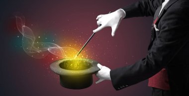 İllüzyonist el hüner değnek ile yapma