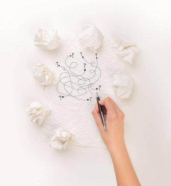 El buruşuk kağıt yazma