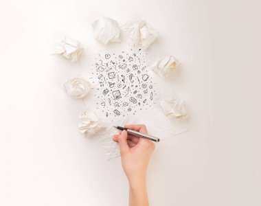 El buruşuk kağıt yazma