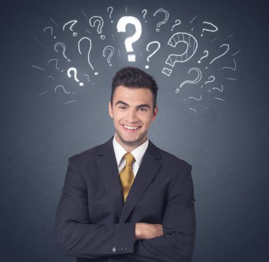 soru işareti olan işadamı