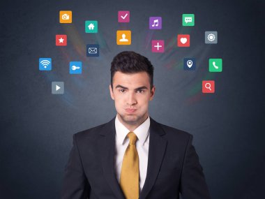 Renkli apps ile işadamı