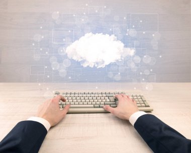 Zarif işadamı el ile bağlı yazarak kavramı postaları 