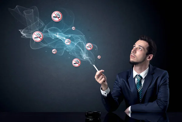 Businessman smoking concept — Stock Photo, Image