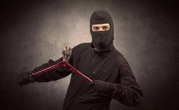Einbrecher mit Werkzeug. — Stockfoto