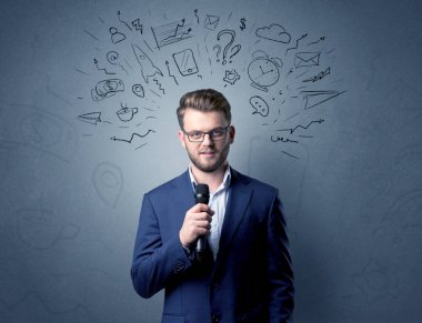 İşadamı holding mikrofon