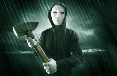 Gizemli Yağmurlu hava kavramı içinde kaçak avcı