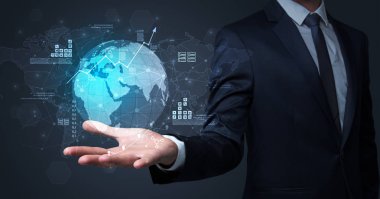Küresel Internet kavramı işadamı ile kullanma