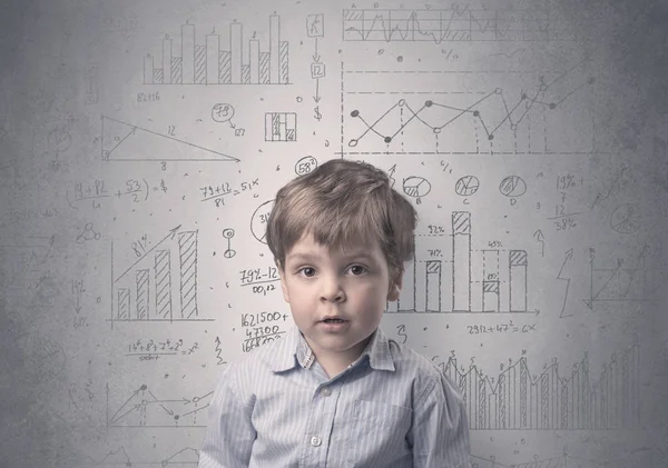 Очаровательный маленький ребенок со статистической концепцией — стоковое фото