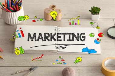 Defter ile office araçları katta