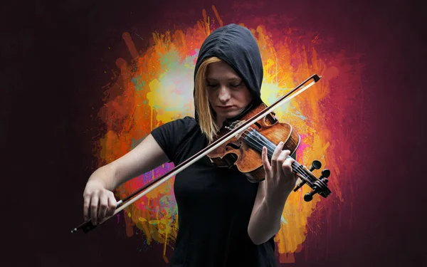 Compositor con splotch y su violín — Foto de Stock