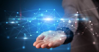 Web hologramın tutan kişi