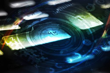 Yakın çekim klavye güvenlik kavramı ile