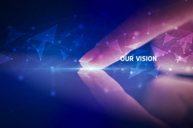 İş bağlantısı konsepti ile tablete dokunmak