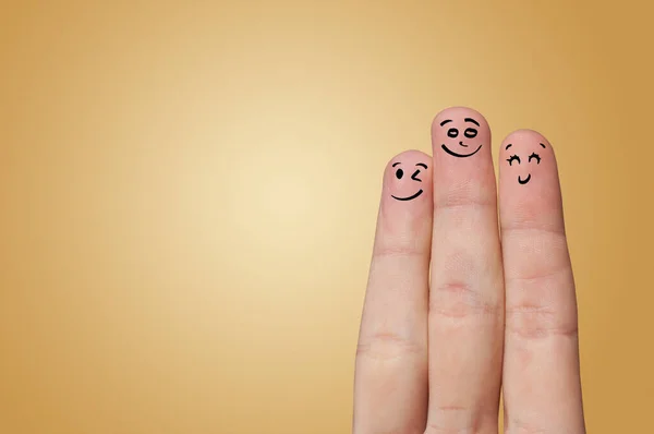 Smiley fingrar älska varandra — Stockfoto
