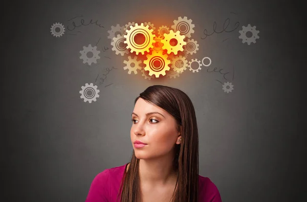 Ragazza con concetto di brainstorming — Foto Stock