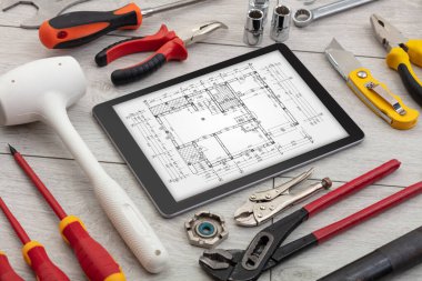 Tablet ve araçları planı kavramı ile