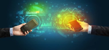 iki akıllı, iş ve iletişim konsepti